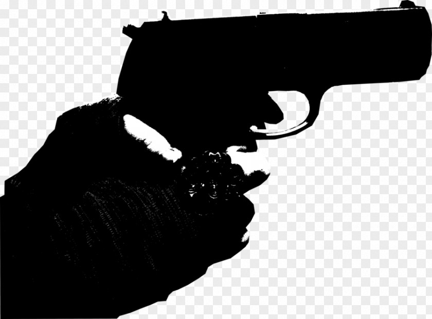 Gunshot Firearm Pistol Silhouette Clip Art PNG