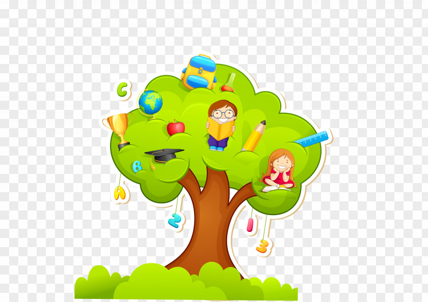Cartoon Learning Tree PNG