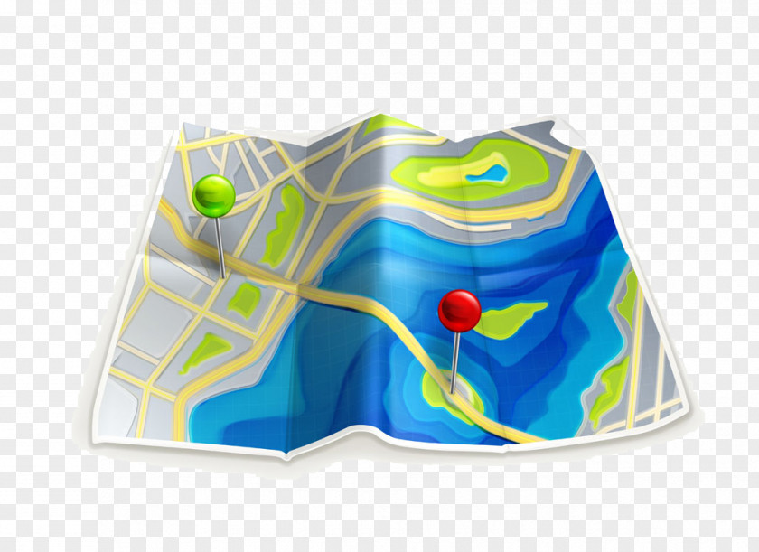 Cartoon Map With Pushpin Stock Photography Royalty-free Road Clip Art PNG