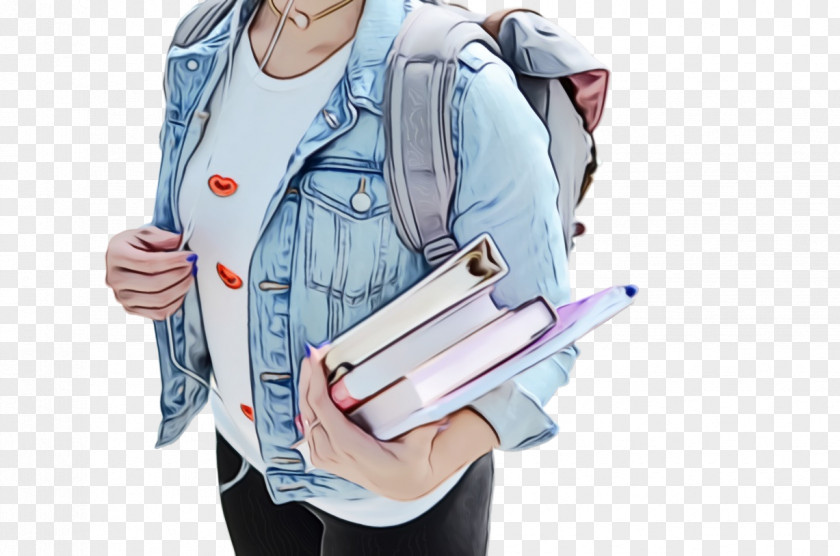 Denim Travel School Bag Cartoon PNG