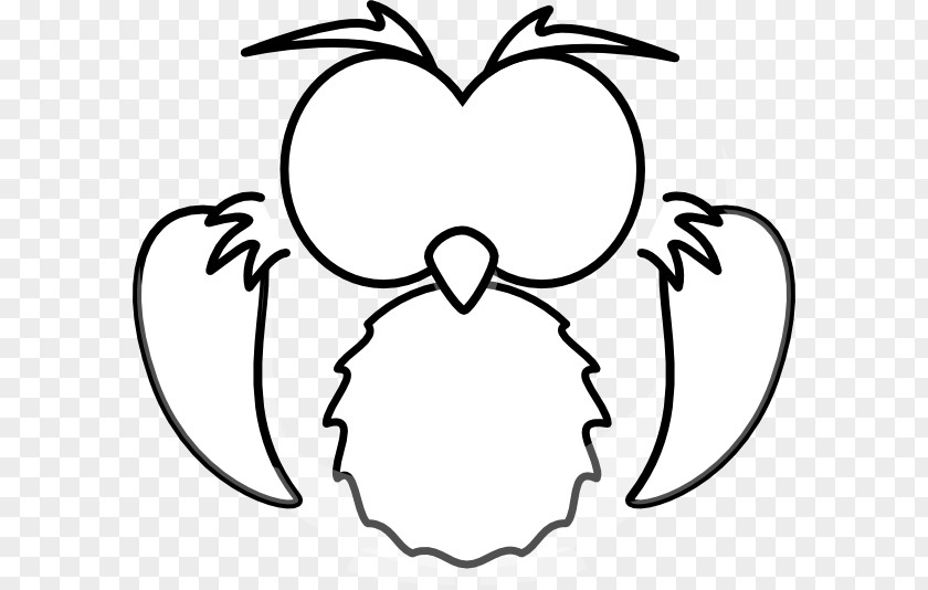 Giant Scops Owl Drawing Cartoon Black And White Clip Art PNG