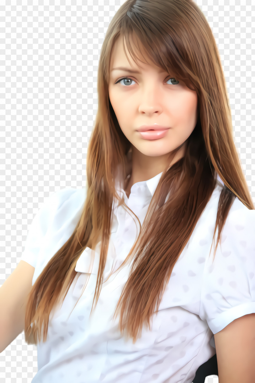 Step Cutting Hair Coloring Hairstyle Brown Layered Bangs PNG