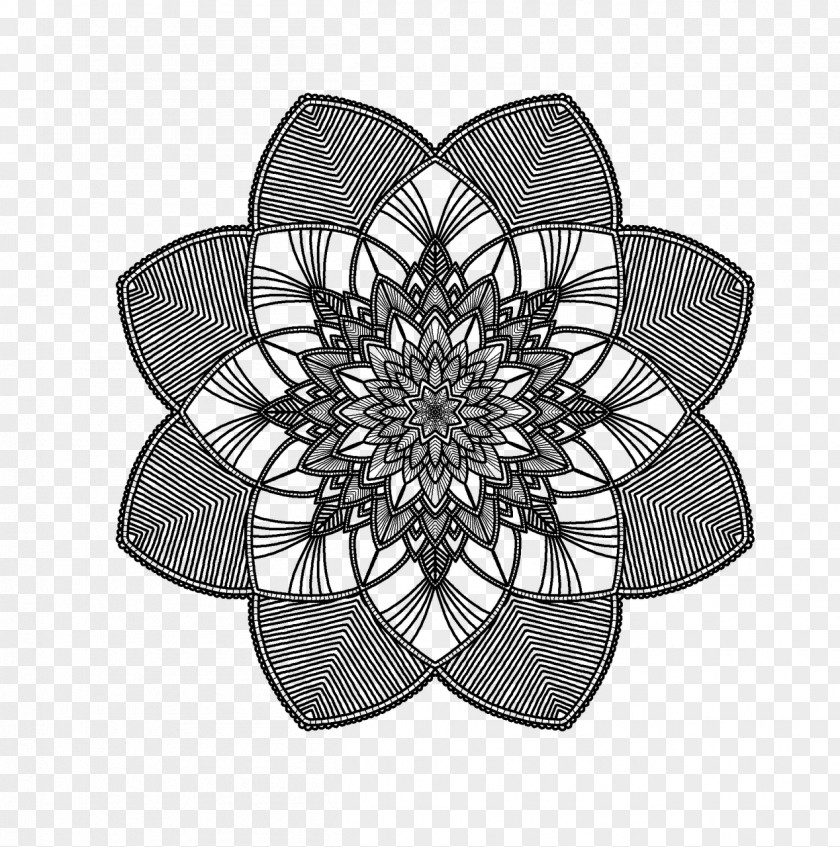 Mandala Flowers Modell Drawing Geometric Shape Circle PNG