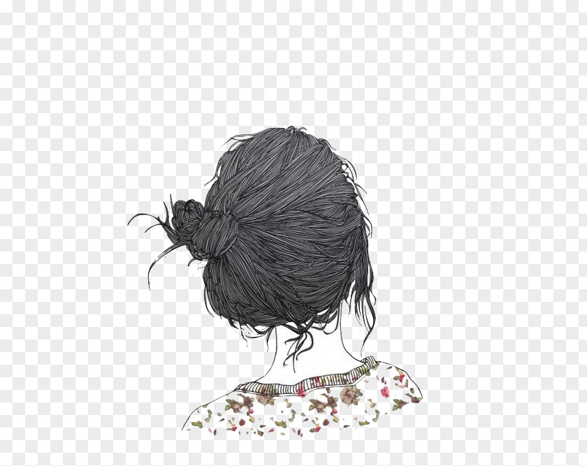 Messy Bun Drawing Art Sketch PNG