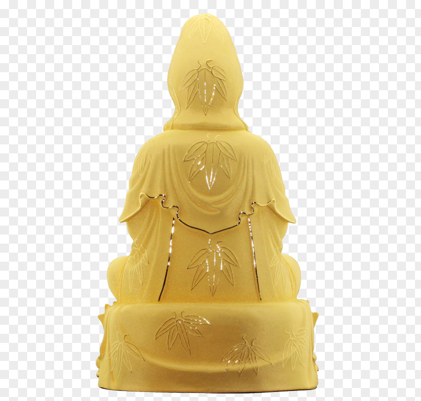 The Back Of Buddha Statue Figurine Yellow PNG