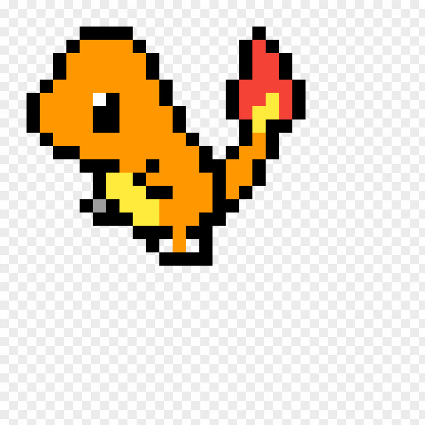 Pixel Art Drawing Charmander Pokémon Yellow PNG