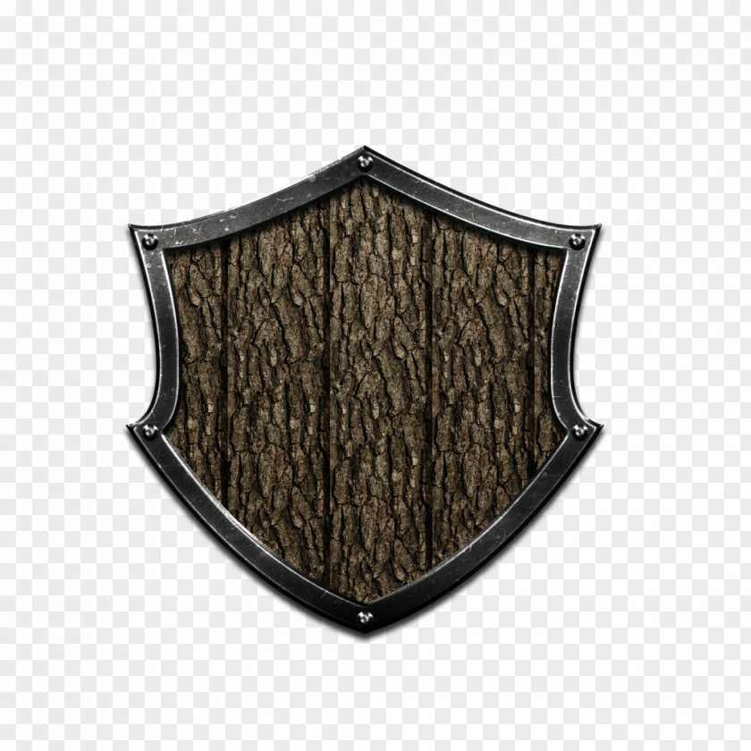 Wood Texture Shield Rendering PNG