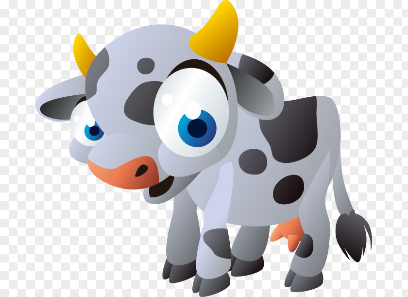 Childrens Game Animal IllustrationLittle Cow Cartoon Big Eyes Pattern Cattle SYMBOLYNCES PNG