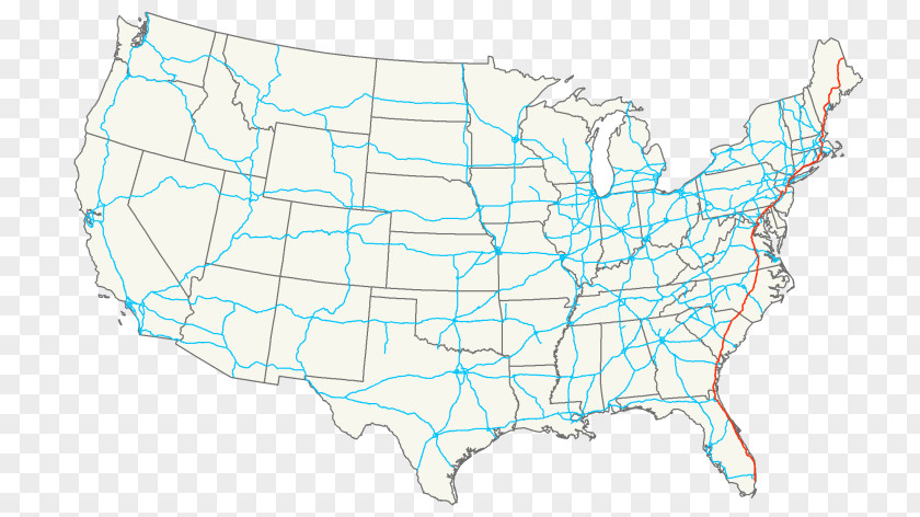 Map Interstate 40 10 70 90 80 PNG