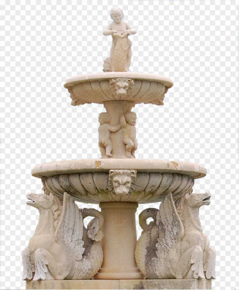 Stone Fountain Garden Clip Art PNG