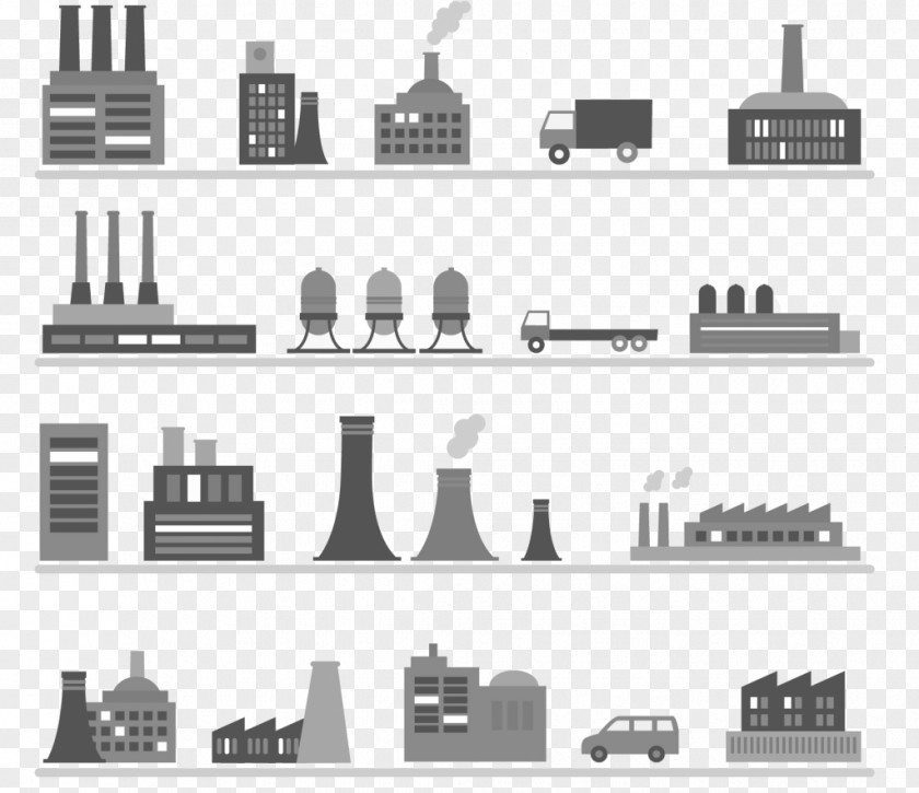 Building Factory Industry Infographic PNG