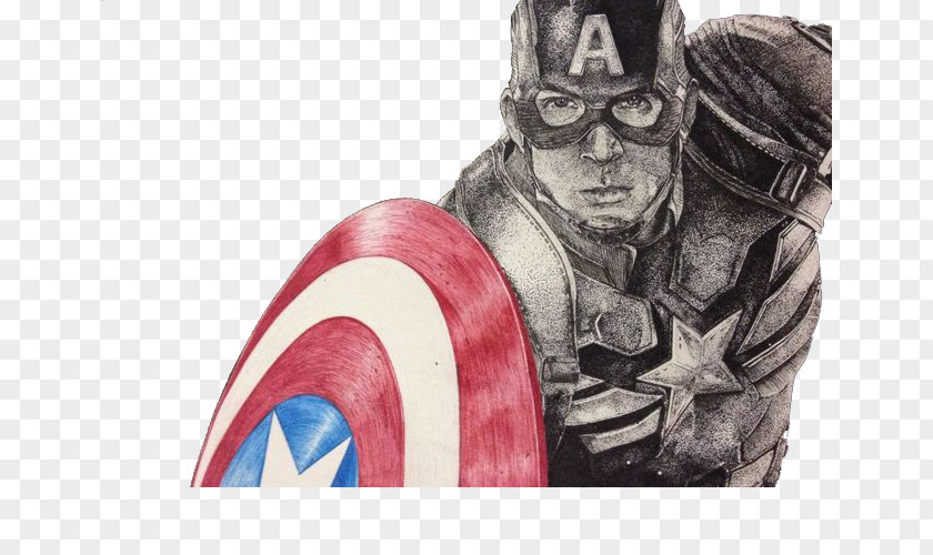 Captain America Hand-painted Patterns Drawing Cartoon Painting Illustration PNG