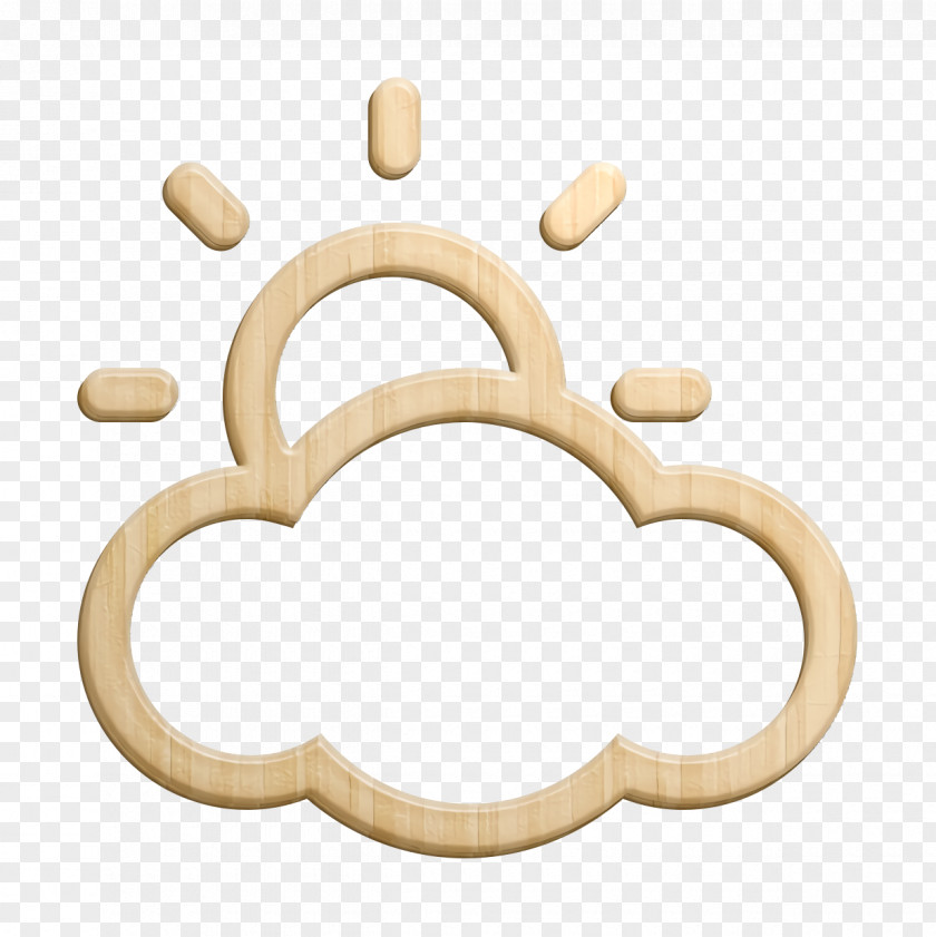 Metal Brass Cloud Icon Sun PNG