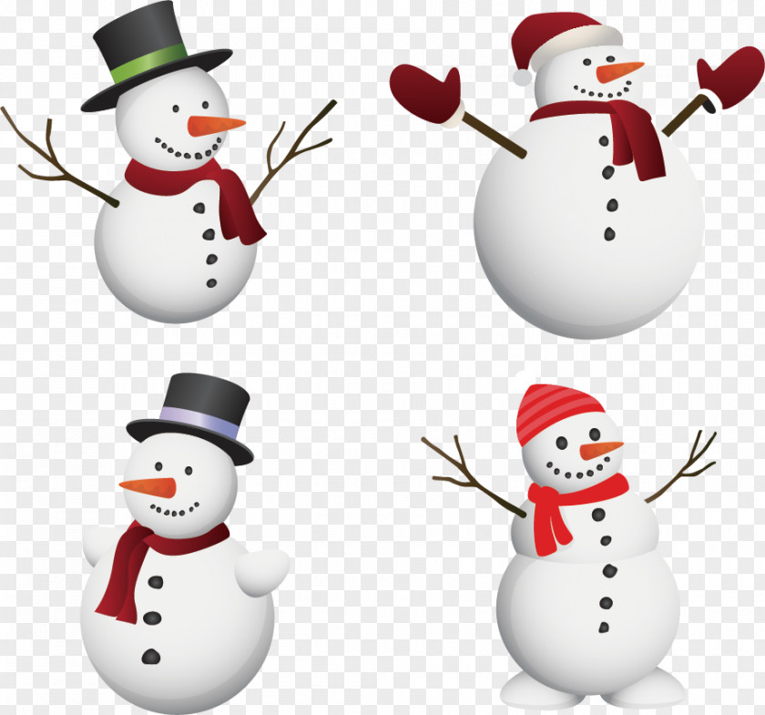 Snowman Vector Material Christmas Ornament New Years Day PNG