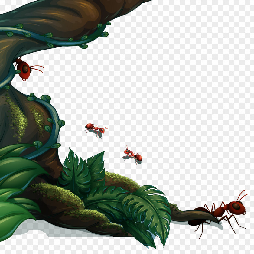 Vector Ants Tree Euclidean Illustration PNG