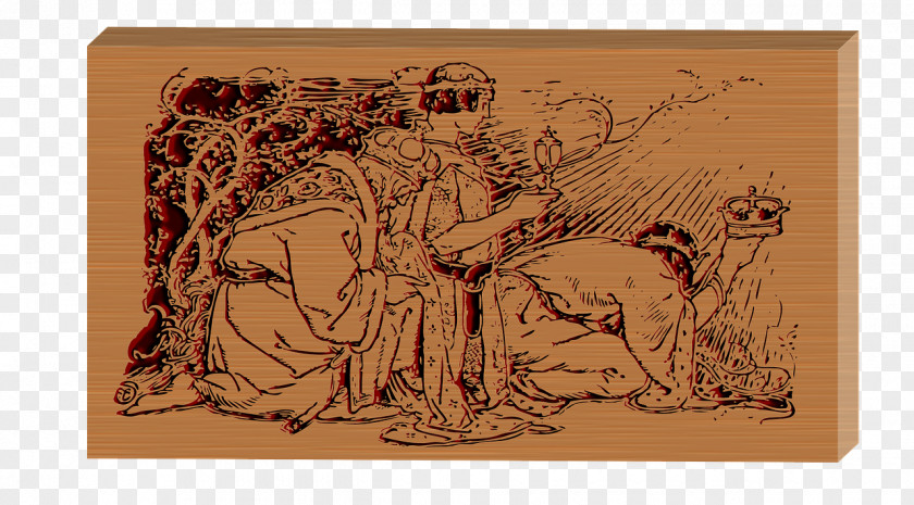 Wood Carving Biblical Magi Adoration Of The Drawing PNG