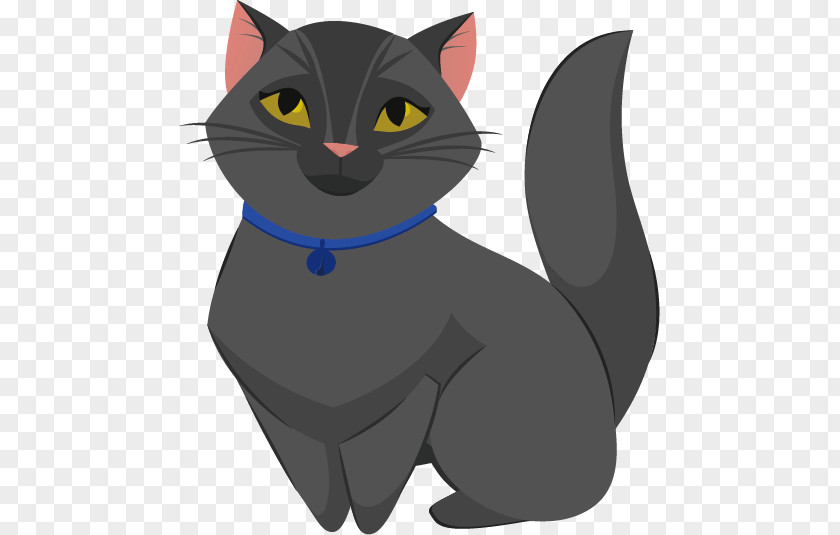 Cartoon Cat Polydactyl Kitten Black PNG