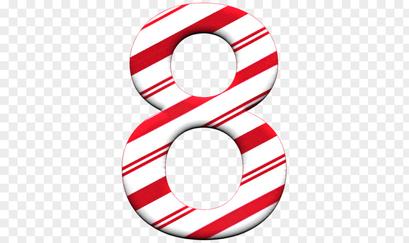 Christmas Number Candy Cane Lettering PNG