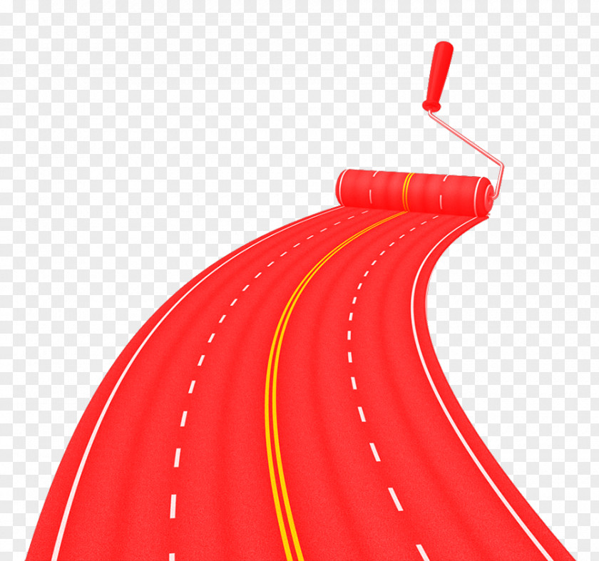 Creative Paint Brush Road Roadworks Architectural Engineering Drawing Clip Art PNG