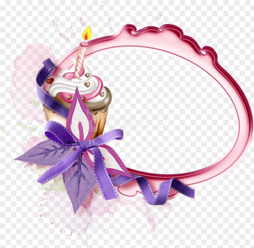 Hair Accessory Magenta Happy Birthday Frame PNG