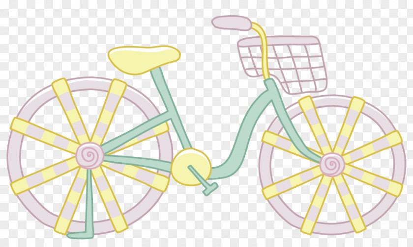 Colored Cartoon Bike Bicycle PNG