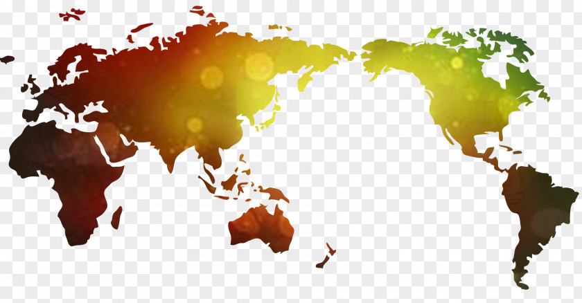 Colorful World Map Globe PNG