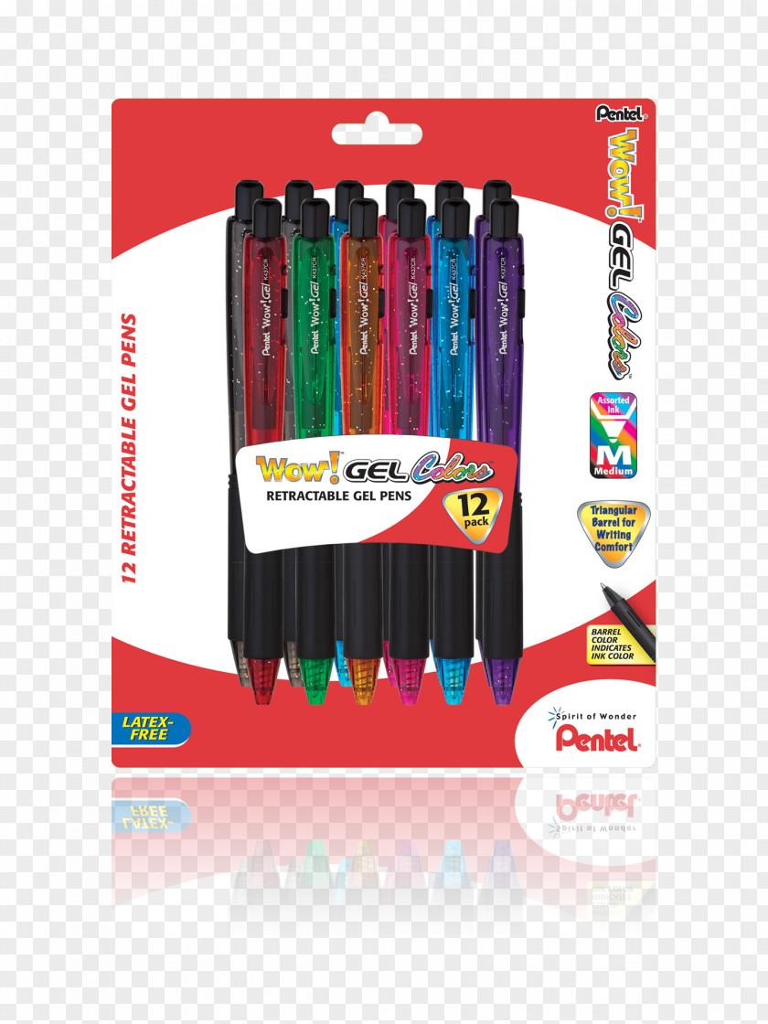 Correction Pen Pens Pentel WOW! Retractable Gel K437 Ballpoint PNG
