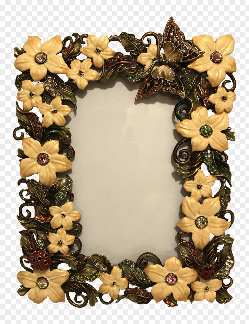 Flower Rattan Decorative Frame Bejeweled 3 Picture Frames Ornament PNG