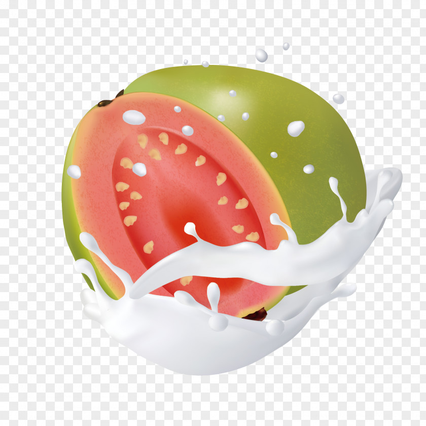 Hand-painted Splash Of Mills Milk Euclidean Vector Guava Illustration PNG