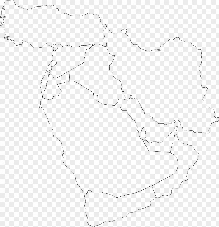 Map Line Art White PNG