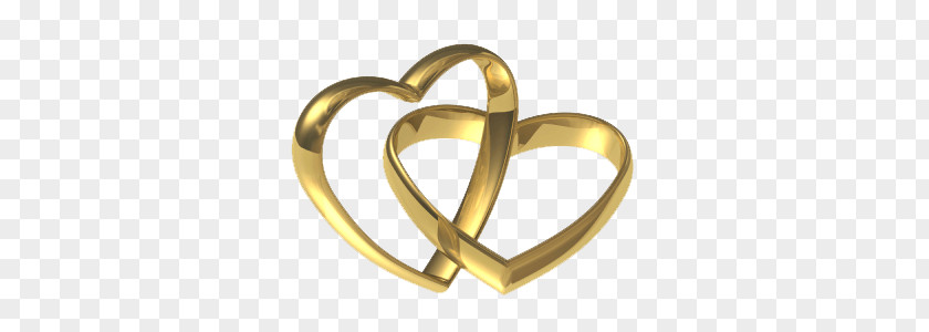 Gold Wedding Hearts PNG Hearts, two gold hearts illustration clipart PNG