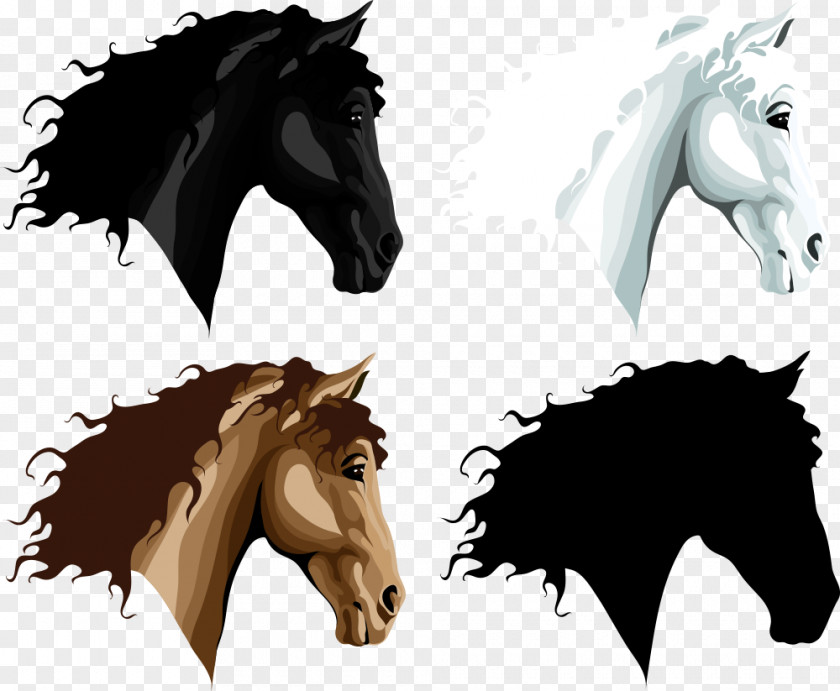 Horsehead Horse Stallion Pony Silhouette PNG