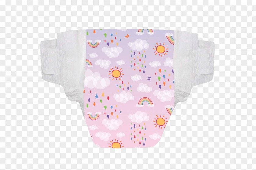 Rainbow And Sun Diaper PNG and Diaper, pink white diaper clipart PNG
