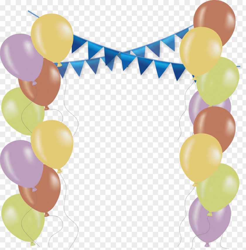 Color Candle Balloon Birthday Party PNG