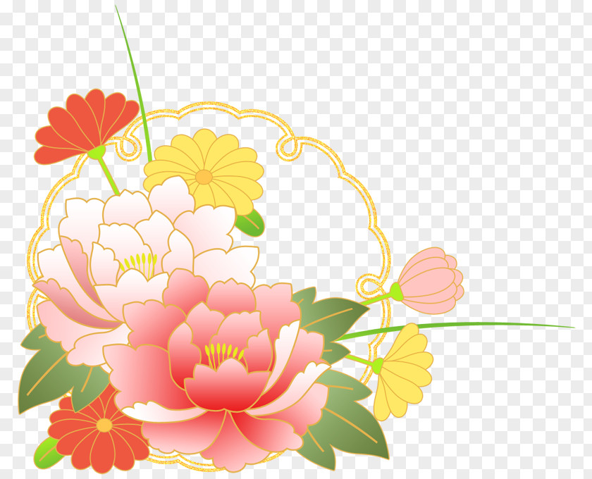 Design Floral New Year Card Flower PNG