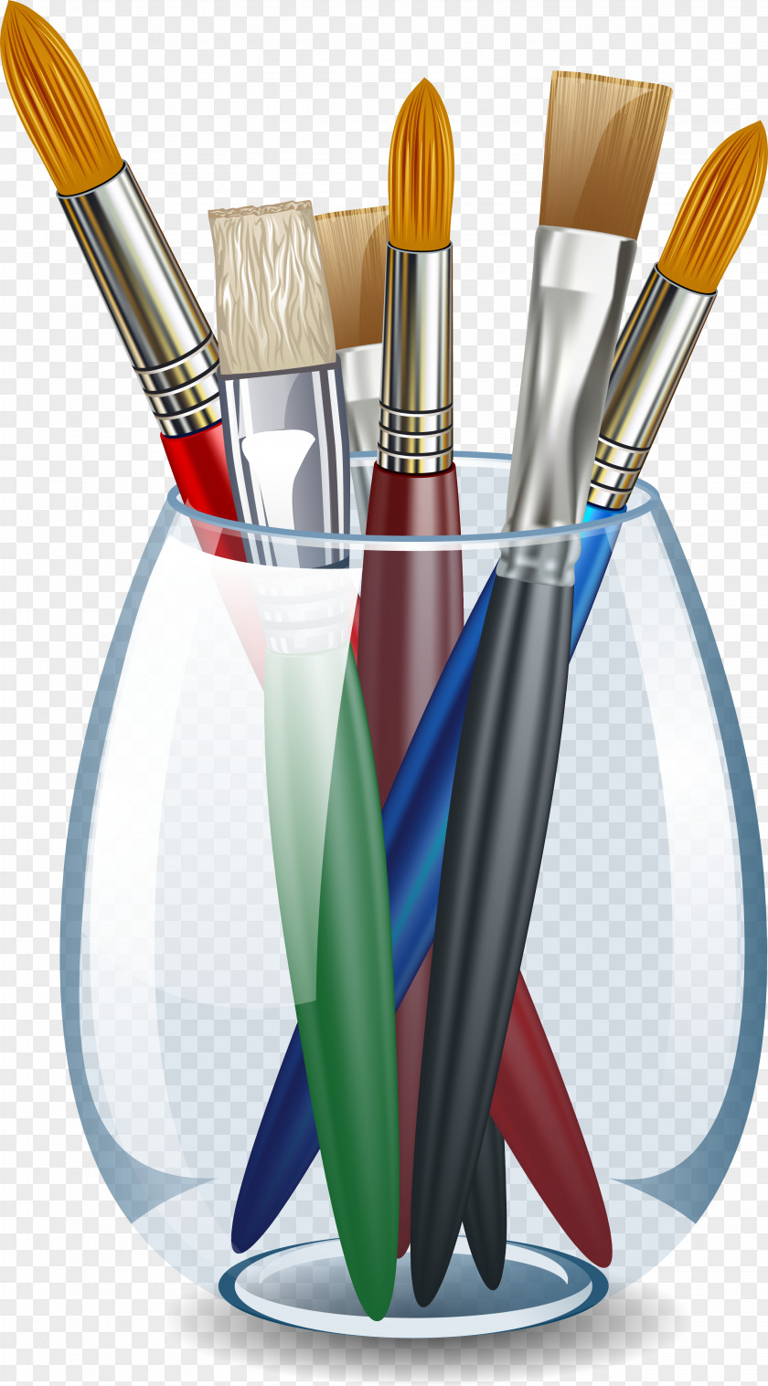 Pencil Palette Paintbrush Painting PNG