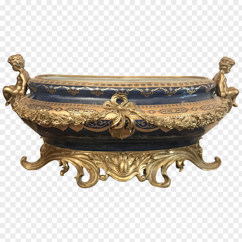 Blue And White Porcelain Bowl Louis XVI Style Pottery United States Bronze PNG