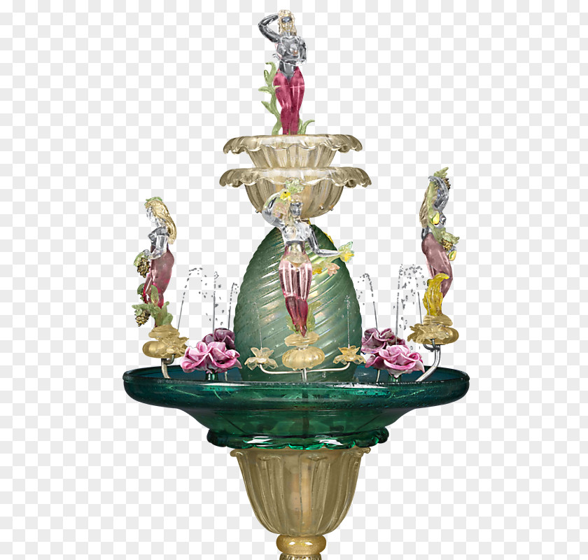 Ms Rau Antiques Venetian Glass Murano Fountain Art PNG