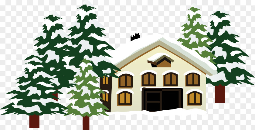 House Building Winter Cottage PNG