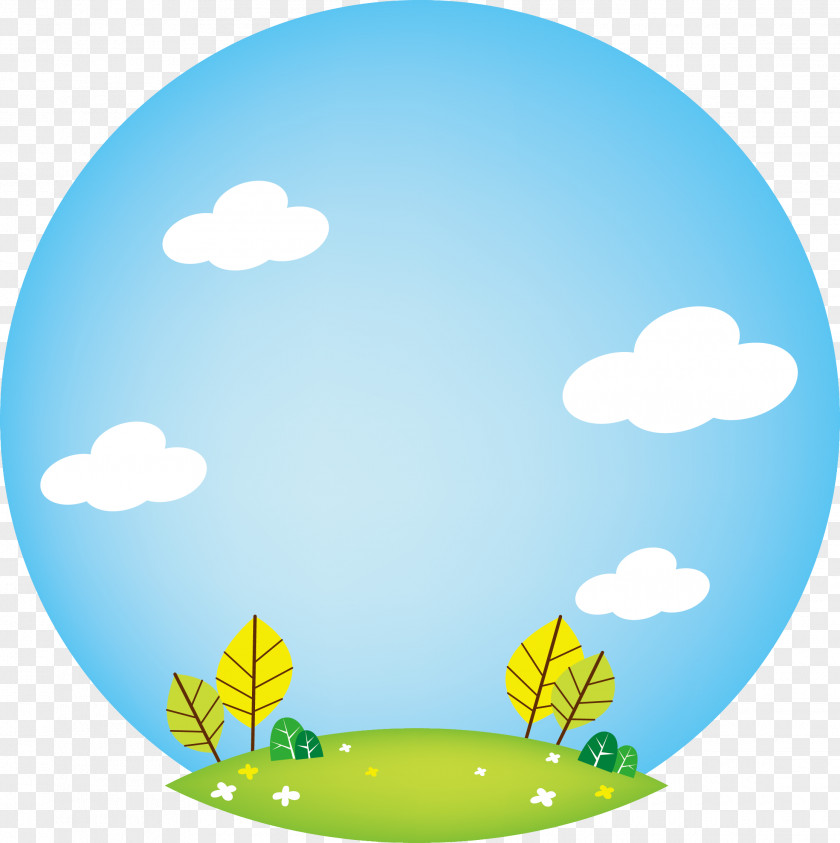 Blue Sky Grass Vector PNG