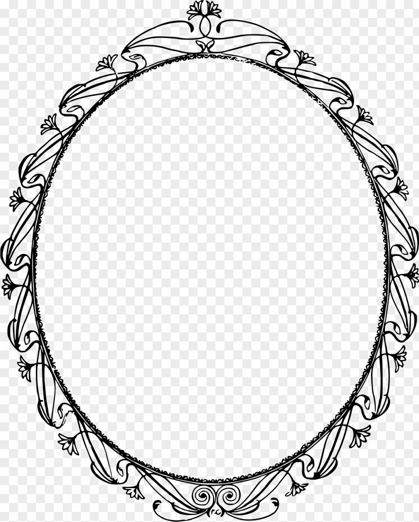 FLORAL FRAMES Picture Frames Oval Necklace Chain PNG