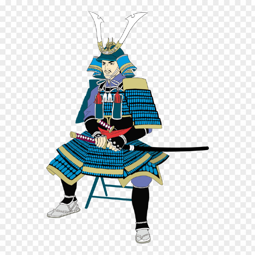 Samurai Japan Illustration PNG