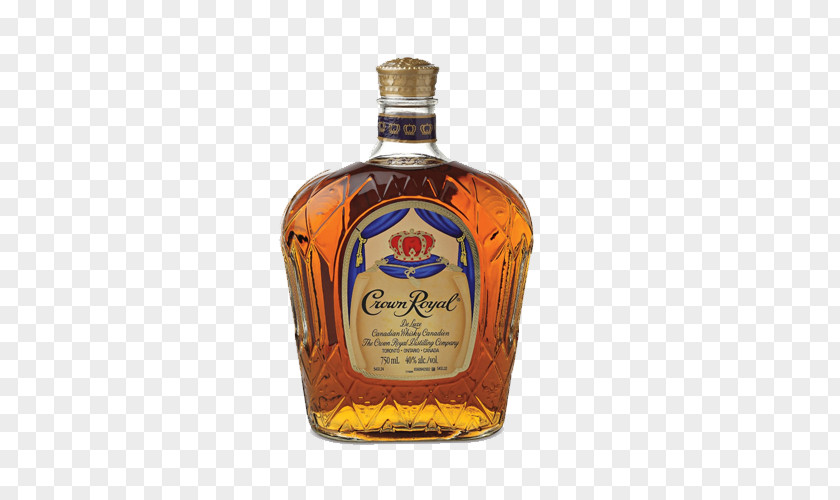 Bottle Crown Royal Canadian Whisky Blended Whiskey Distilled Beverage PNG