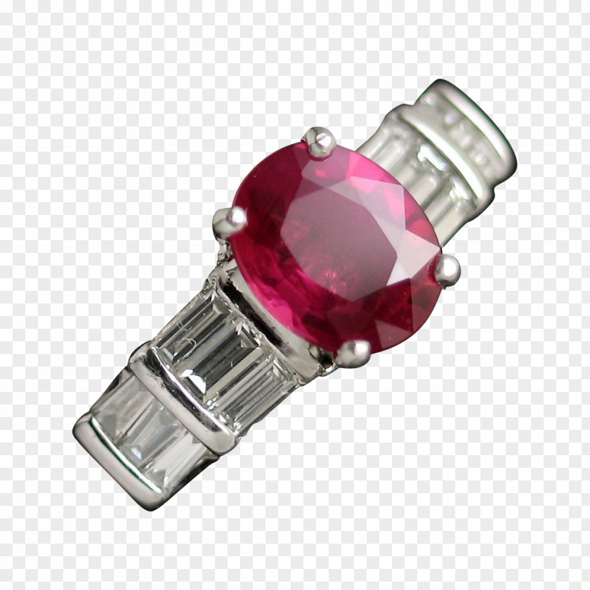 Ruby Silver Body Jewellery PNG