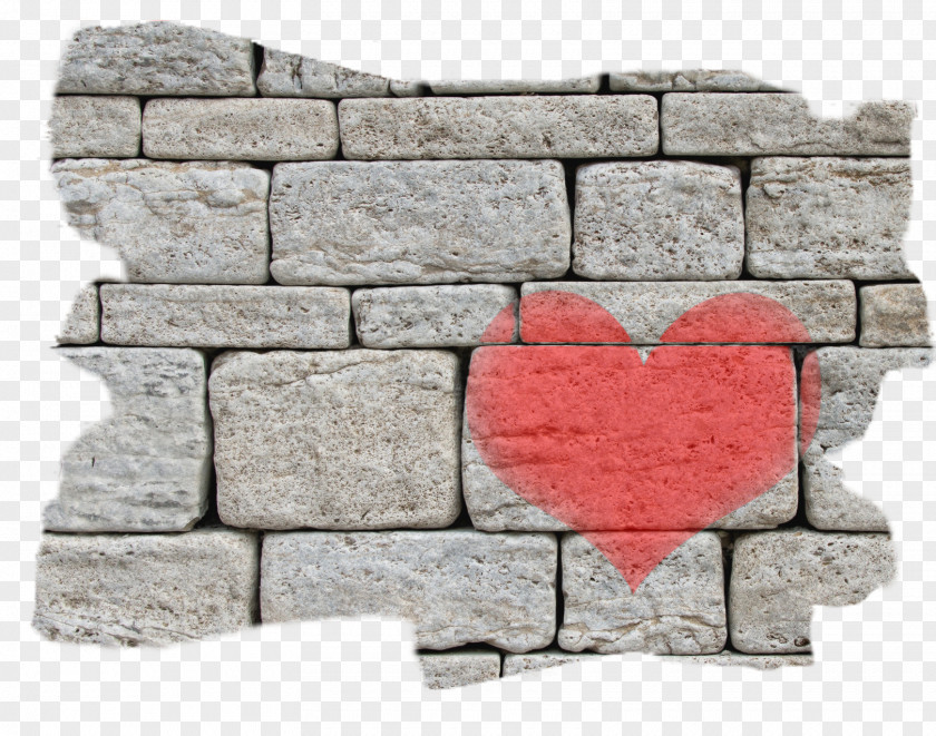 Cement Brickwork Love Background Heart PNG