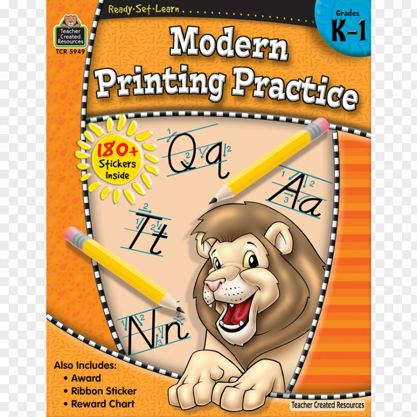 Print-ready Modern Printing Practice: Grades K-1 Practice, Grade K Toy Font Animal PNG