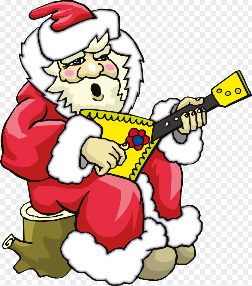 Sant Claus Guitar Christmas Snowman Clip Art PNG