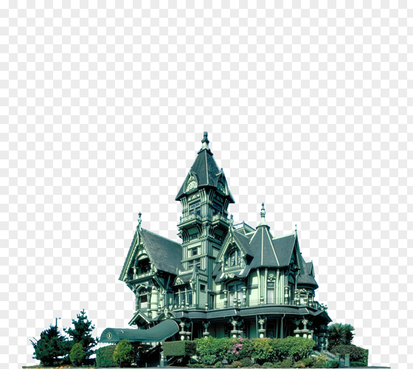 FOREIGN House Building Ferndale Carson Mansion Carter Inn Old Town Eureka American Queen Anne Style PNG