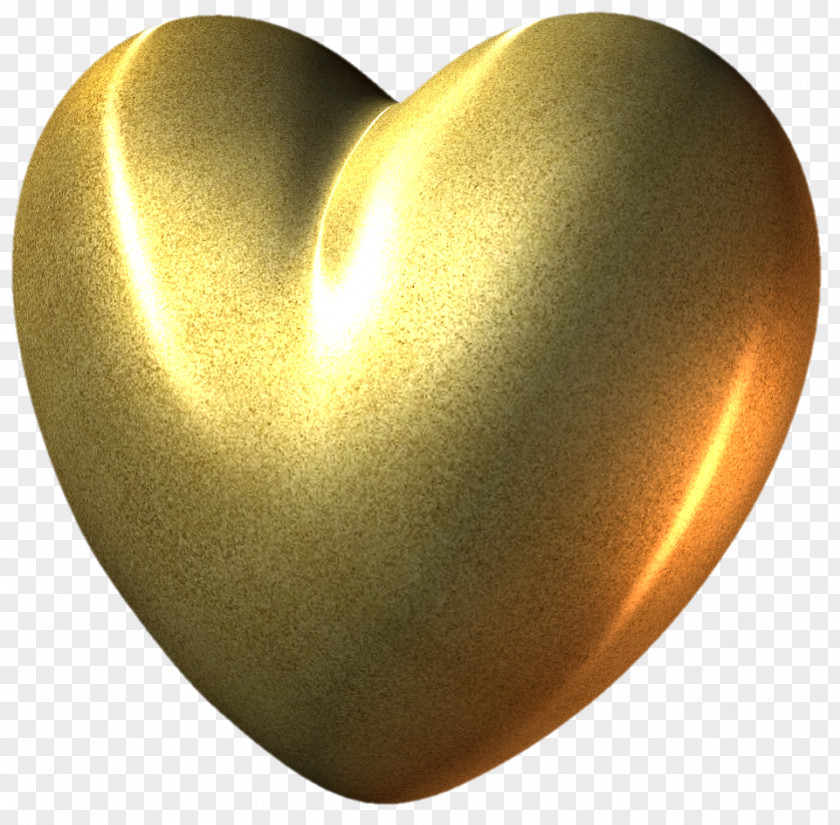 Heart Gold 3D Computer Graphics Clip Art PNG