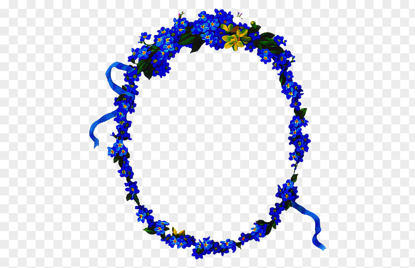 Lei Electric Blue Flower Frame PNG
